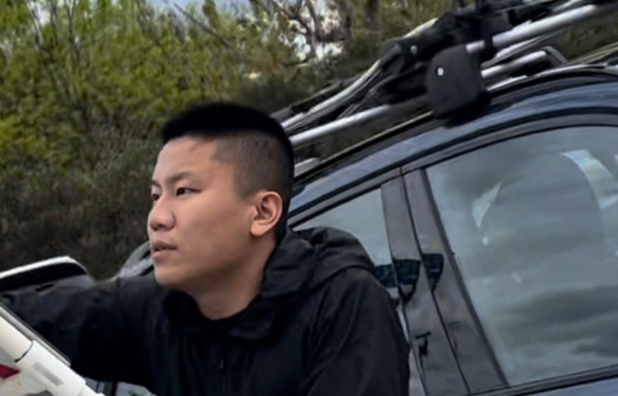 Man standing next to a car