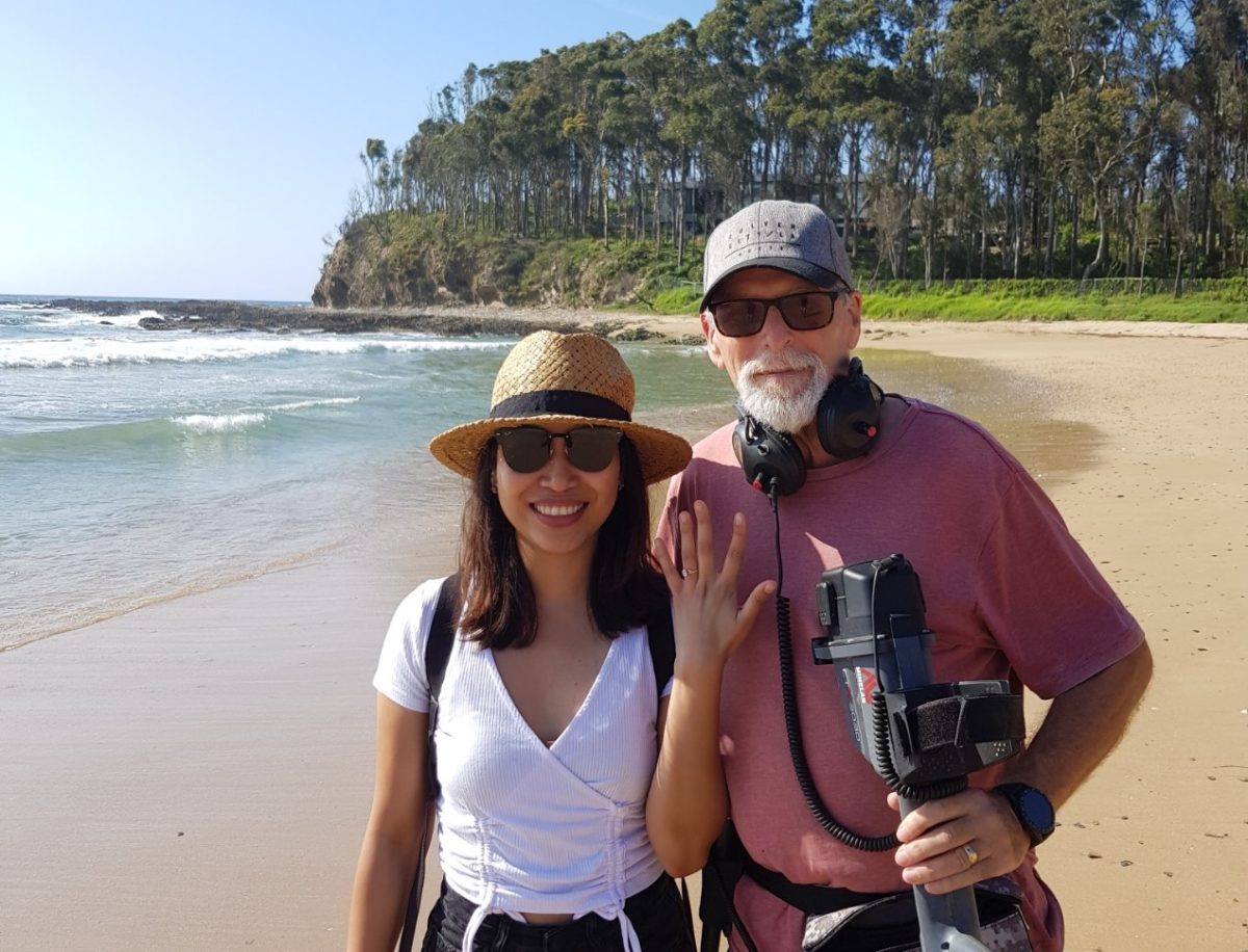 Woman and man on beach