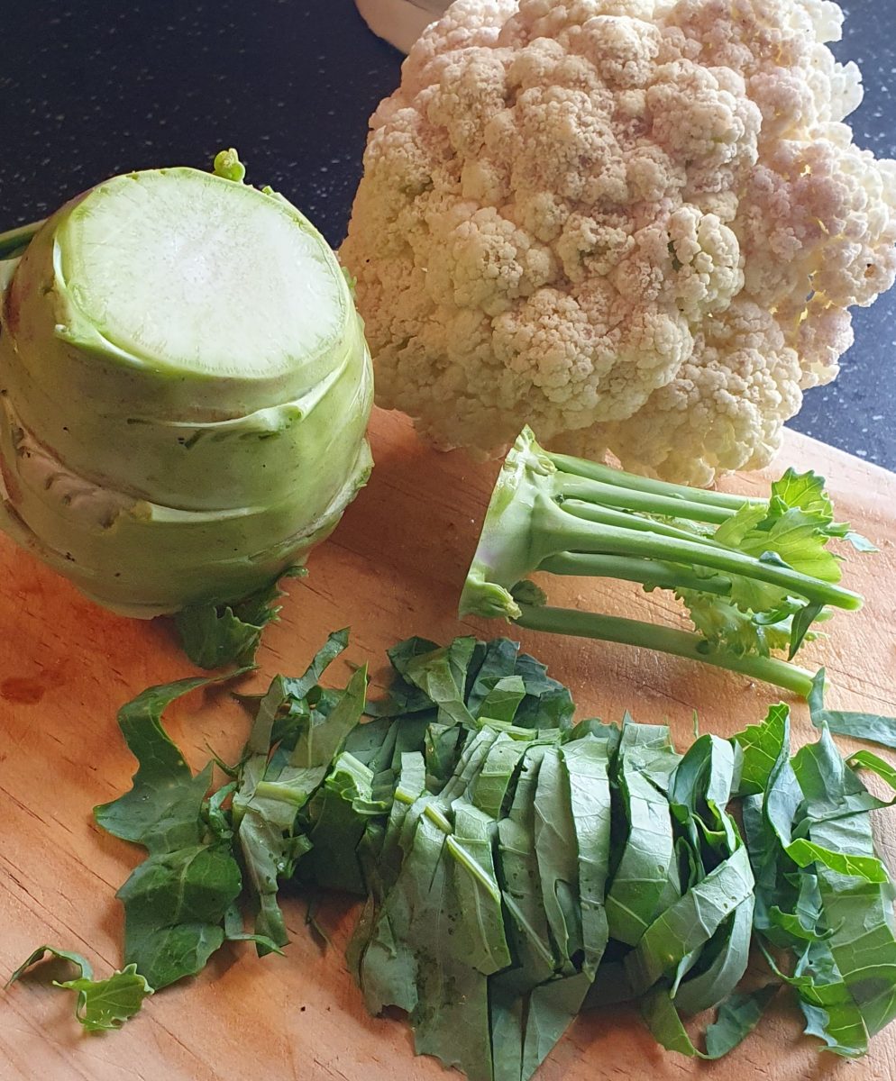 Kohlrabi on table