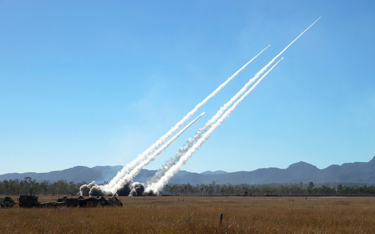 Rockets being launched