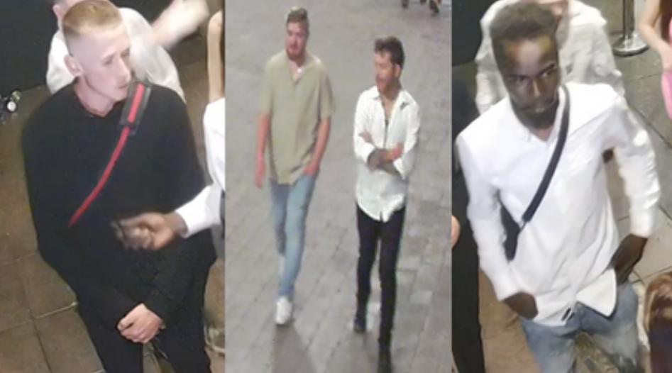 CCTV footage of four men