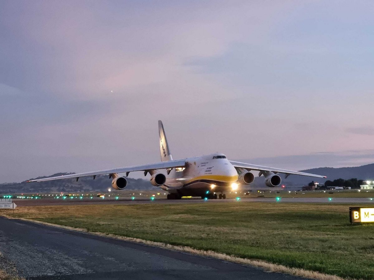 A gigantic Antonov AN-124 Ruslan transport aircraft