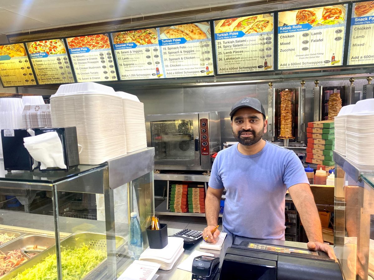 Sikander Hayat in a kebab shop