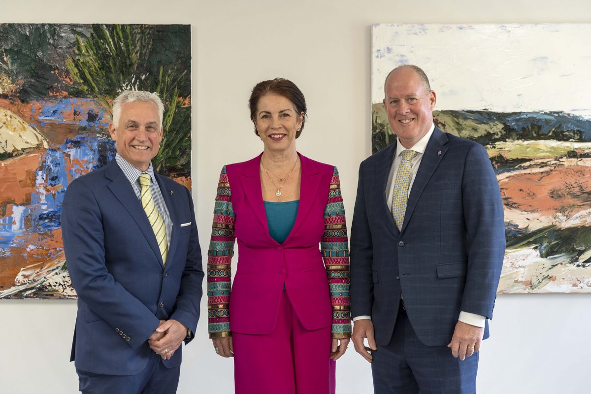 REIA Chair of the Finance, Risk and Audit Committee Richard Simpson, REIA Vice President Leanne Pilkington and REIA President Hayden Groves