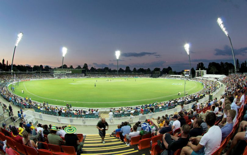 Manuka Oval at night