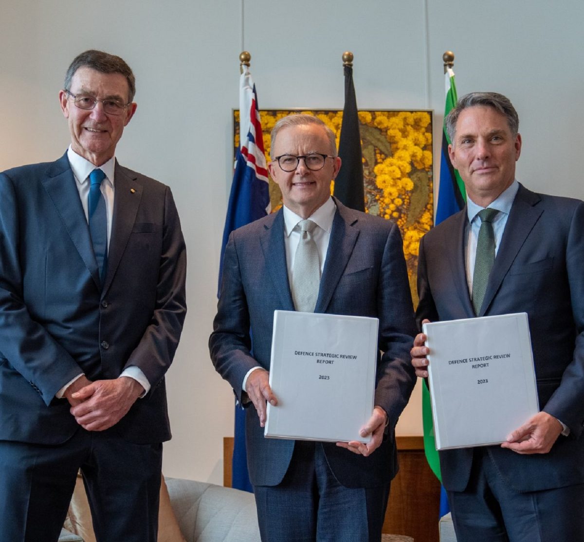 Angus Houston, Anthony Albanese and Richard Marles