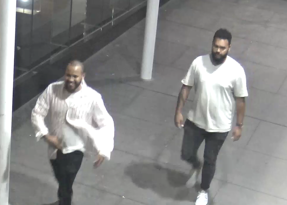 Two men on security camera