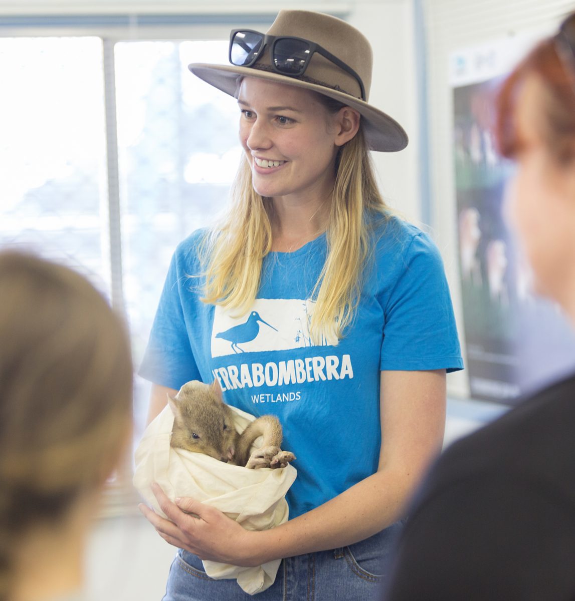 Woman with bettong