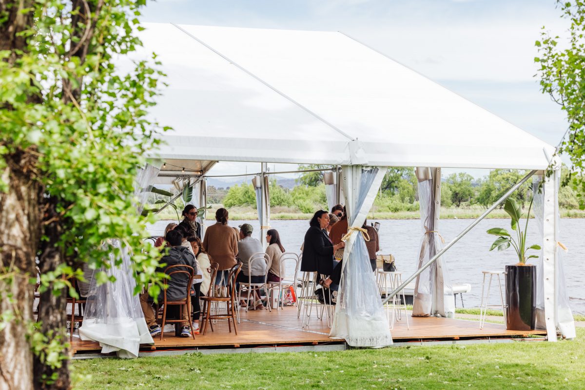 Exterior view of open air marquee