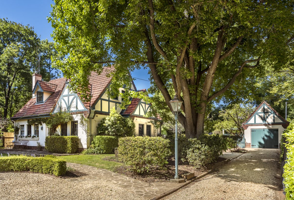 Tudoresque house surrounded by trees