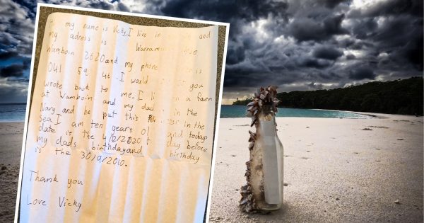 Message in a bottle makes it back home after South Coast discovery