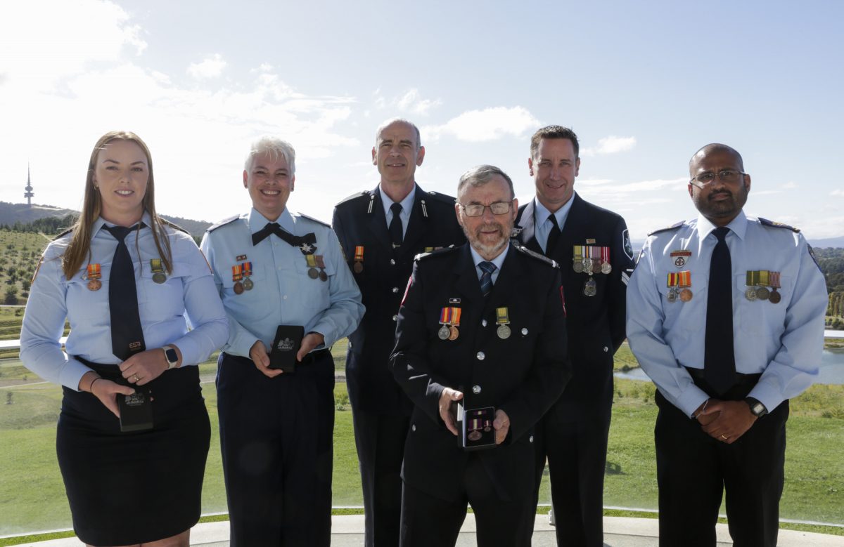 2023 ACT Community Protection Medal recipients at the Arboretum.