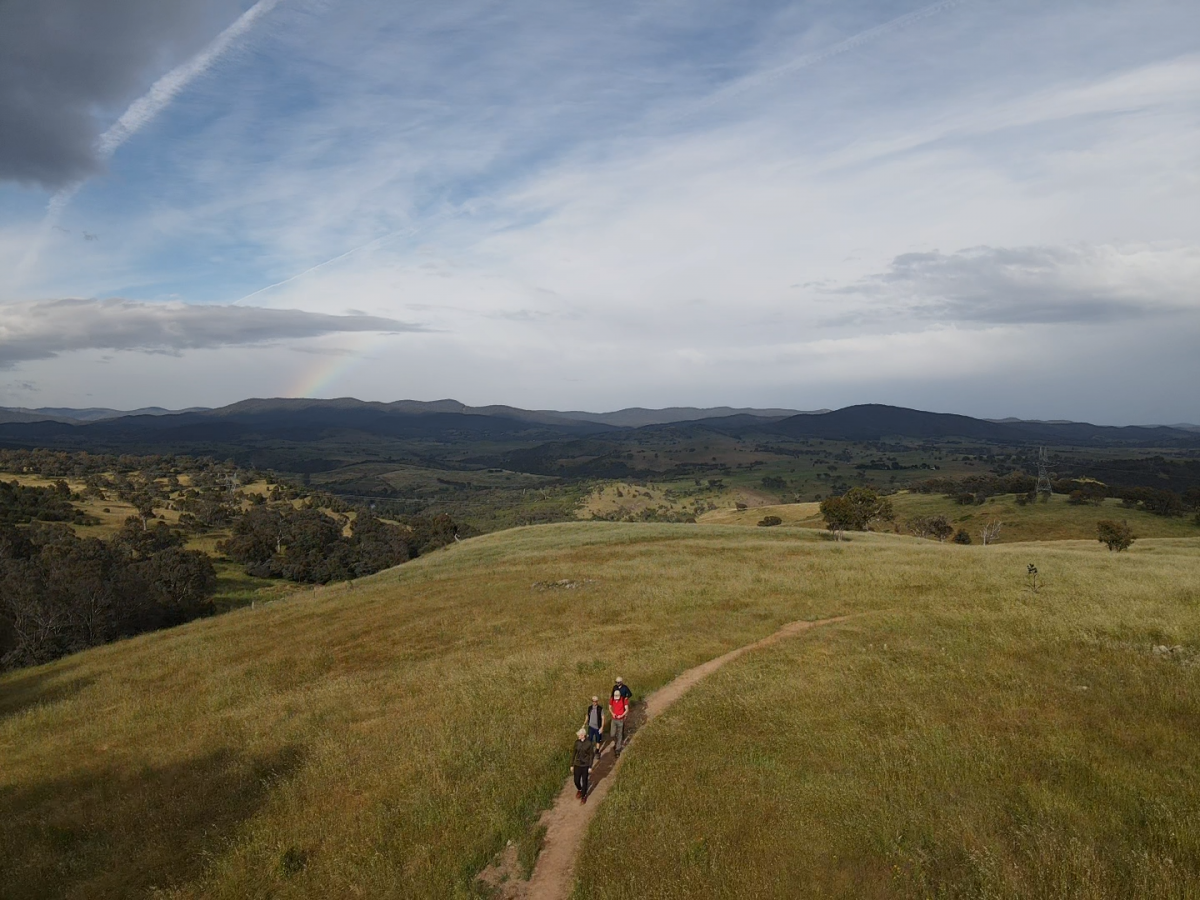 walkers on hill