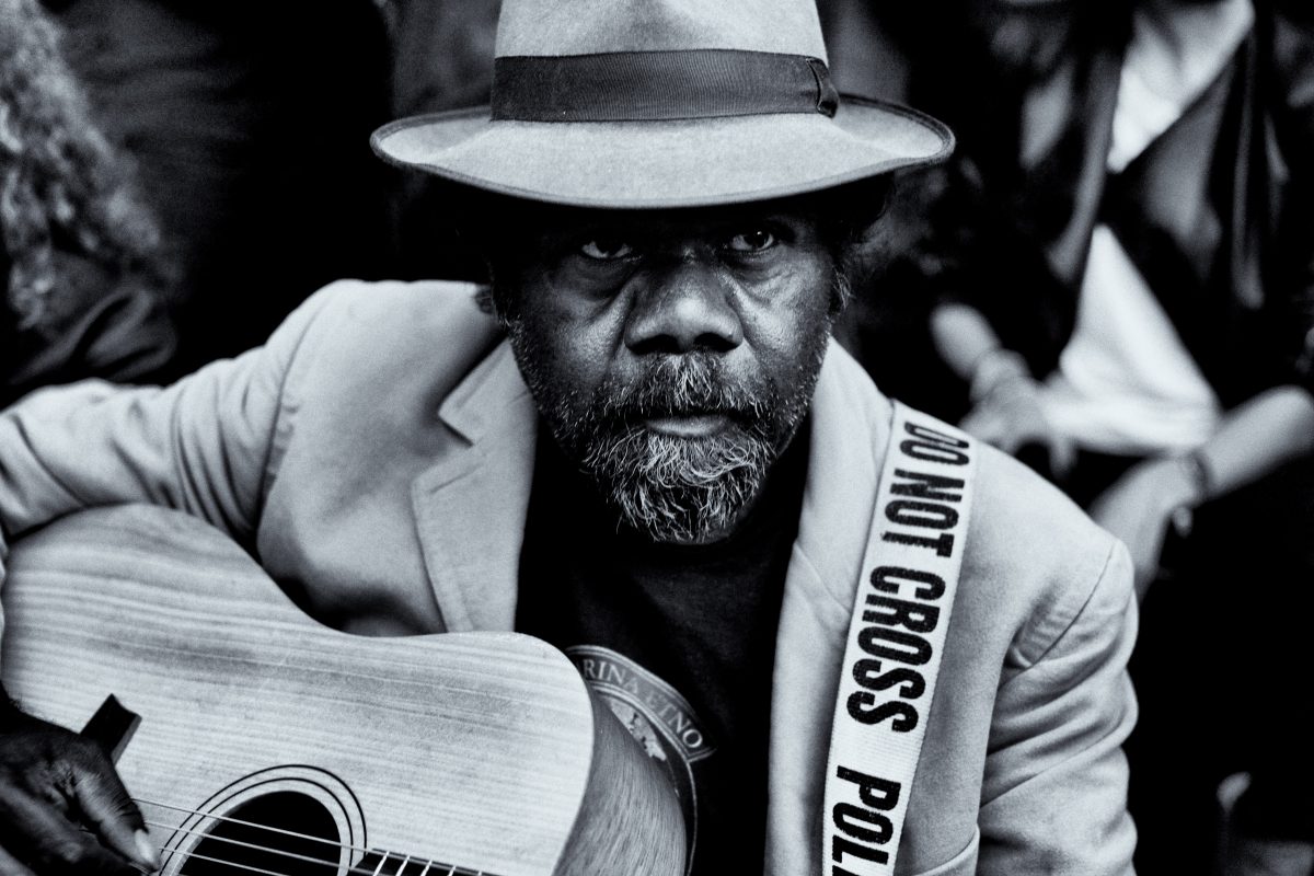 Frank Yamma with guitar