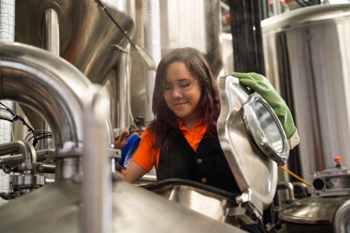 Sherri during the brewing process.