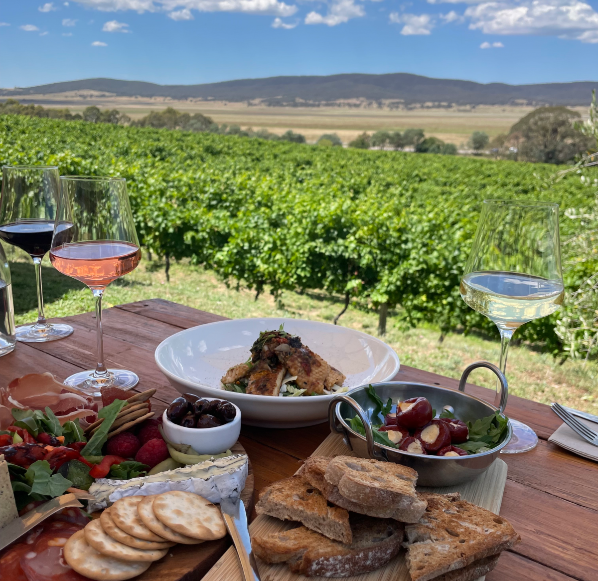 plates of food at Lerida Estate