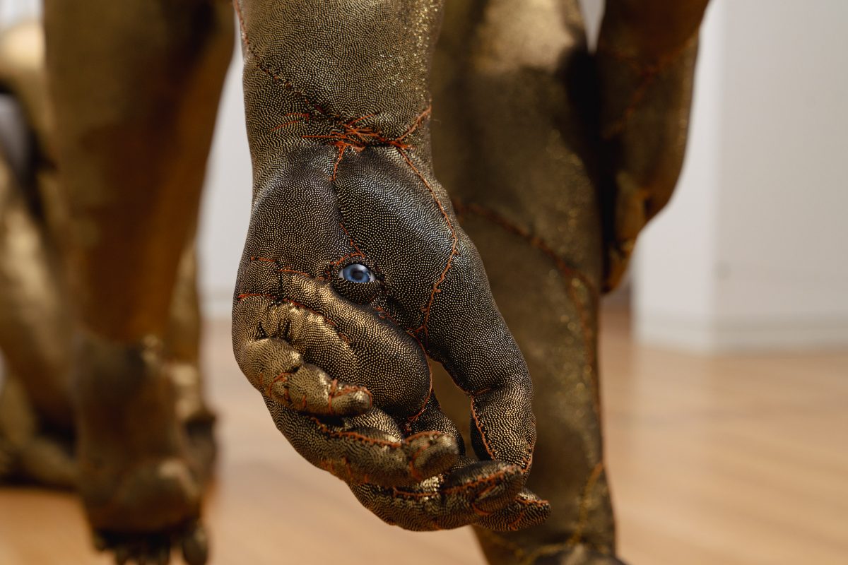 Detail on sculpture from Limber series by artist Tarryn Gill