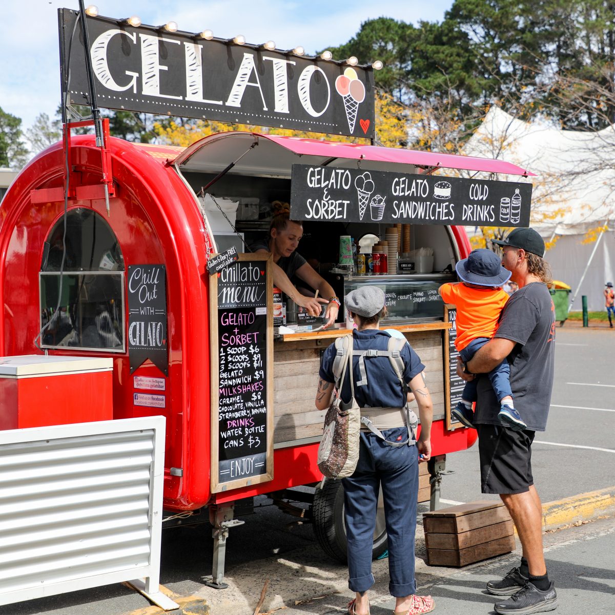 Gelato stall at the 2022 National Folk Festival in Canberra