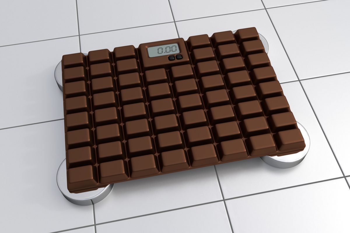 chocolate bathroom scales fat obese overweight Photo: File.