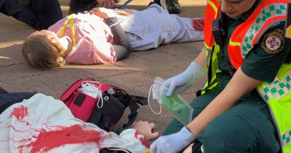 WATCH: Emergency services conduct school shooting training exercise at Canberra school