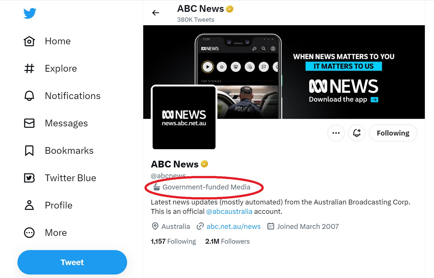 UPDATE: Twitter Removes ‘government-funded Media’ Tag | Riotact