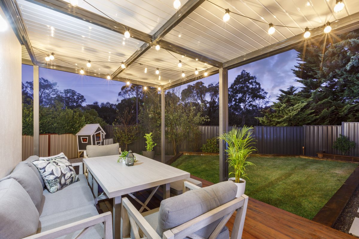 Pergola at number 10B Connor Place, Kambah 