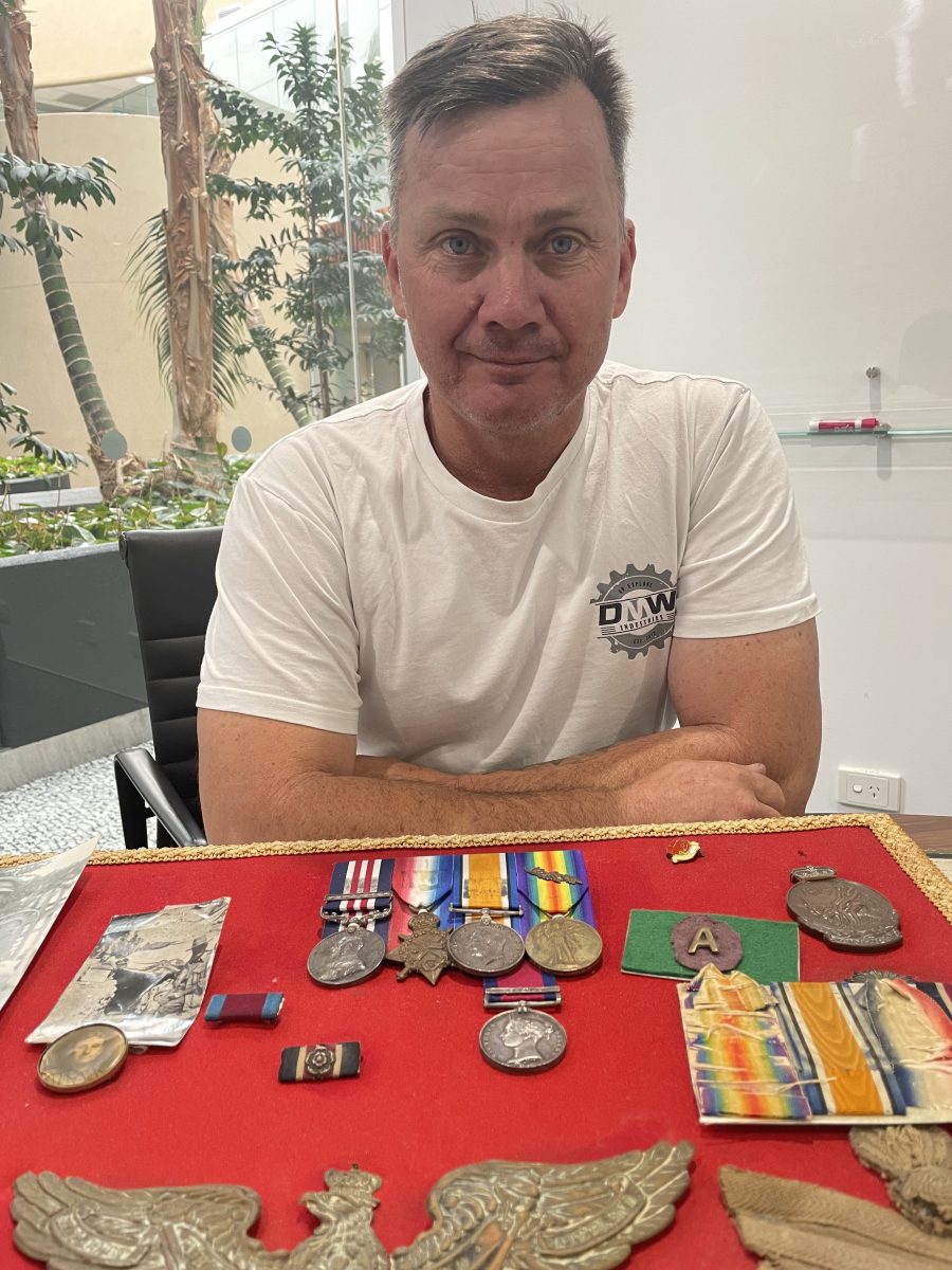 Man with war medals