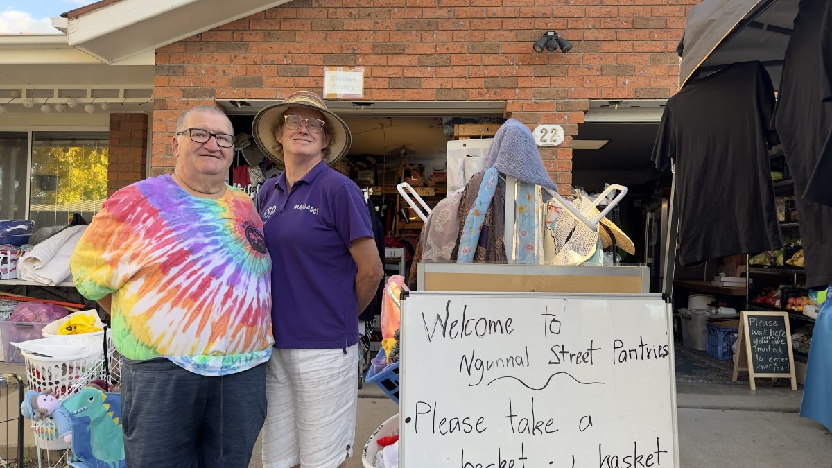 Ngunnawal Street Pantries with Paul and Margaret McGrath pictured out front.