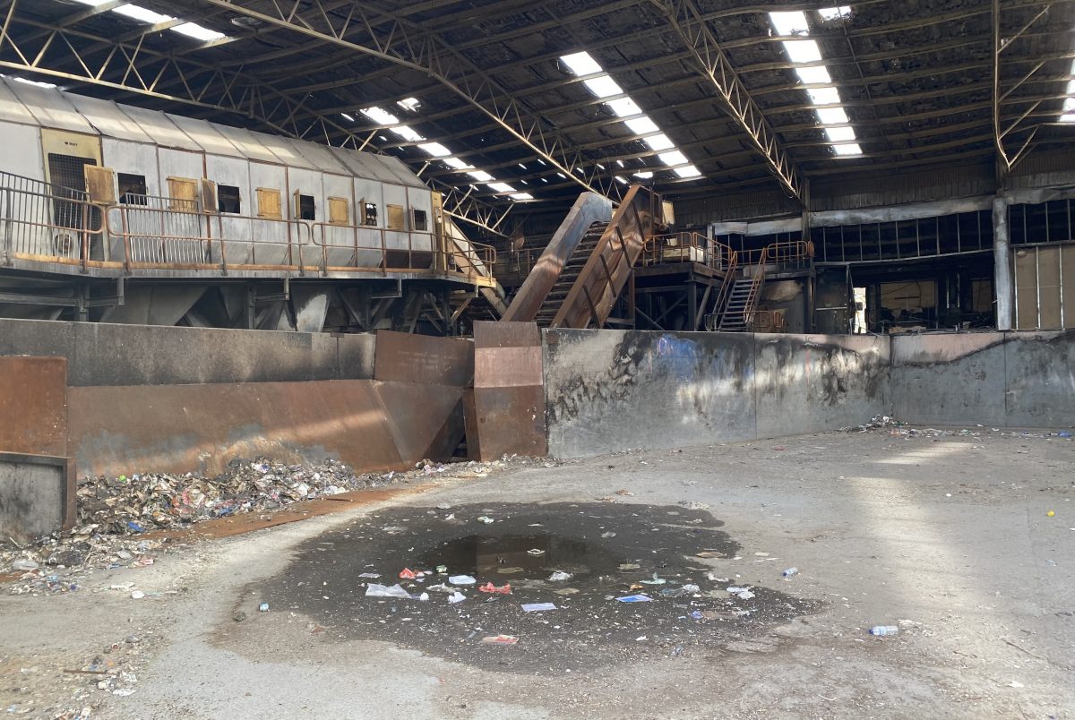 The damaged Hume recycling facility