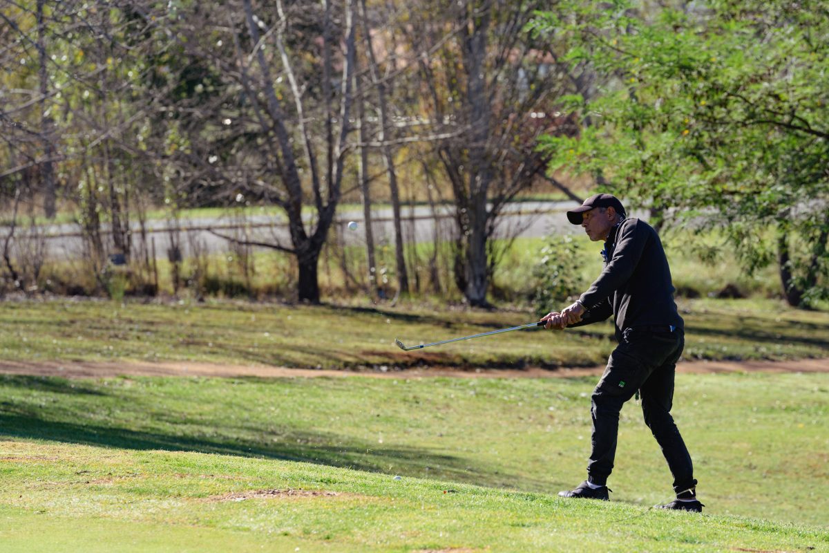 Man playing golf