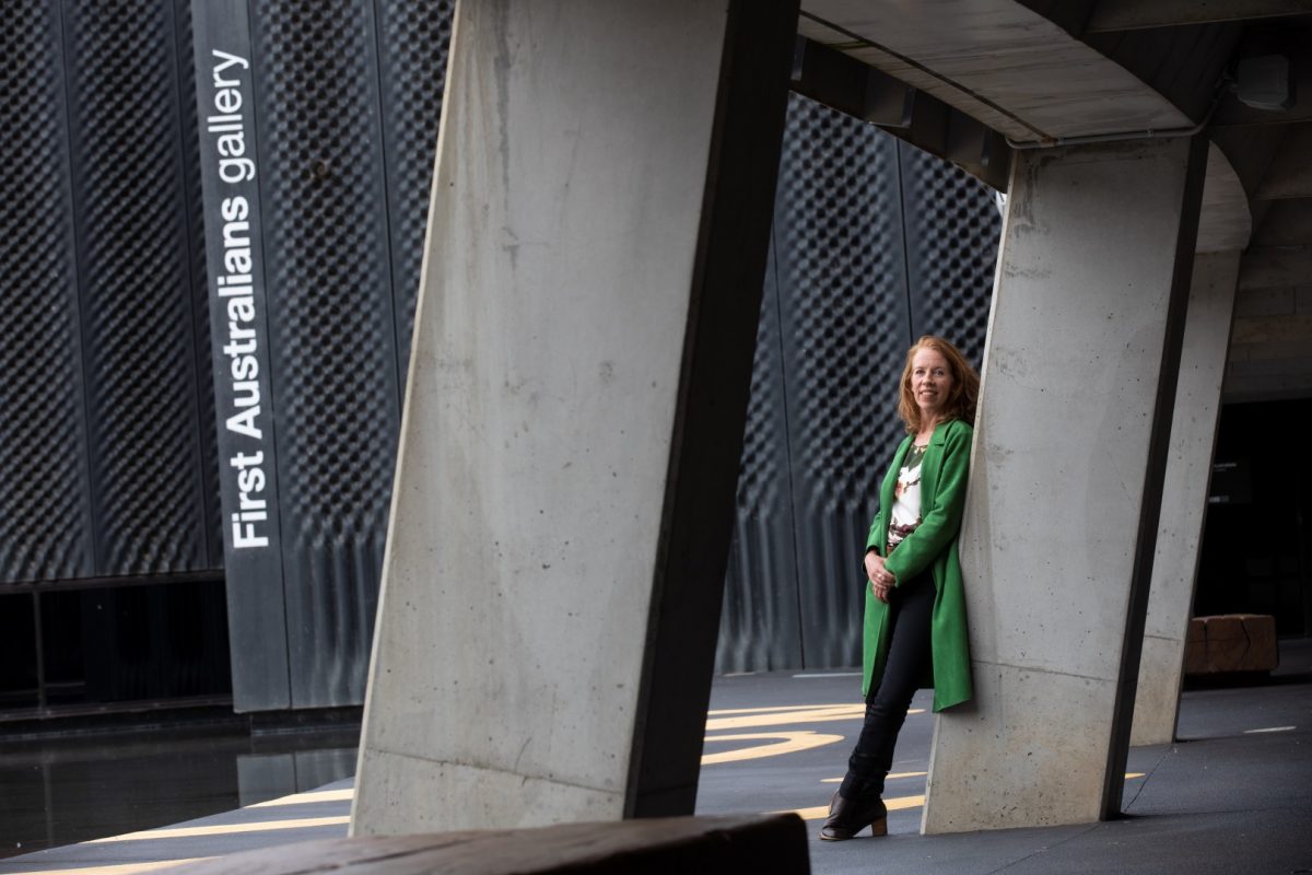 Woman outside national museum