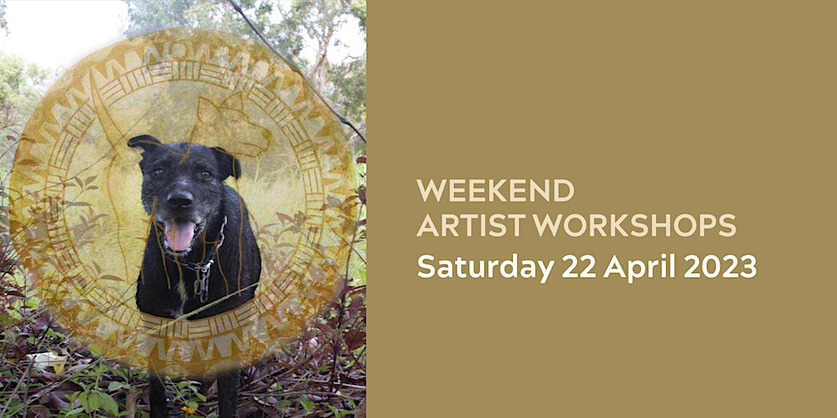 Belonging Weekend promotional graphic featuring a photo of a dog