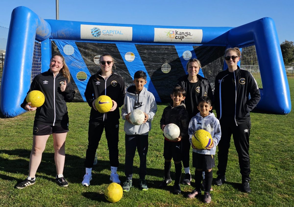 Honing their skills with GUFC players