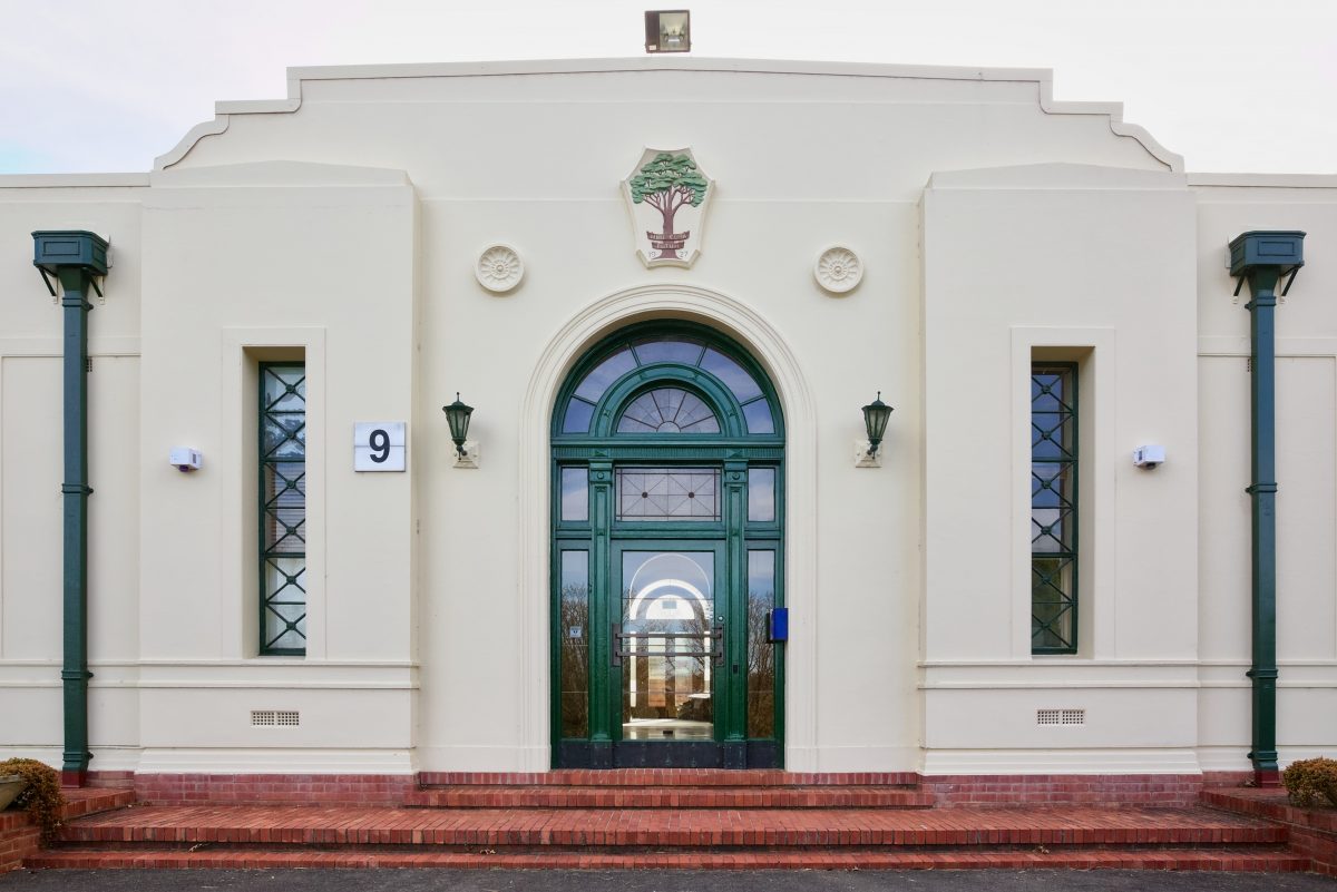 Facade of Australian Forestry School, Yarralumla