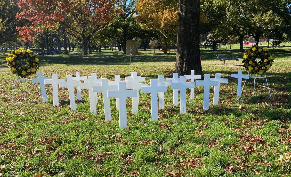 white crosses in the ground