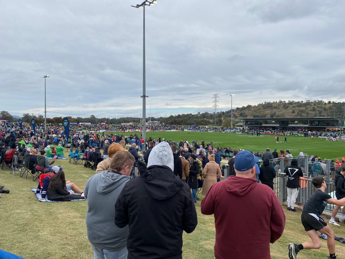 The Wagga Wagga crowd at the beginning of an enthralling game against the Dolphins. Photo: Supplied.
