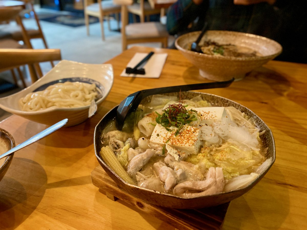 bowl of soup with toppings