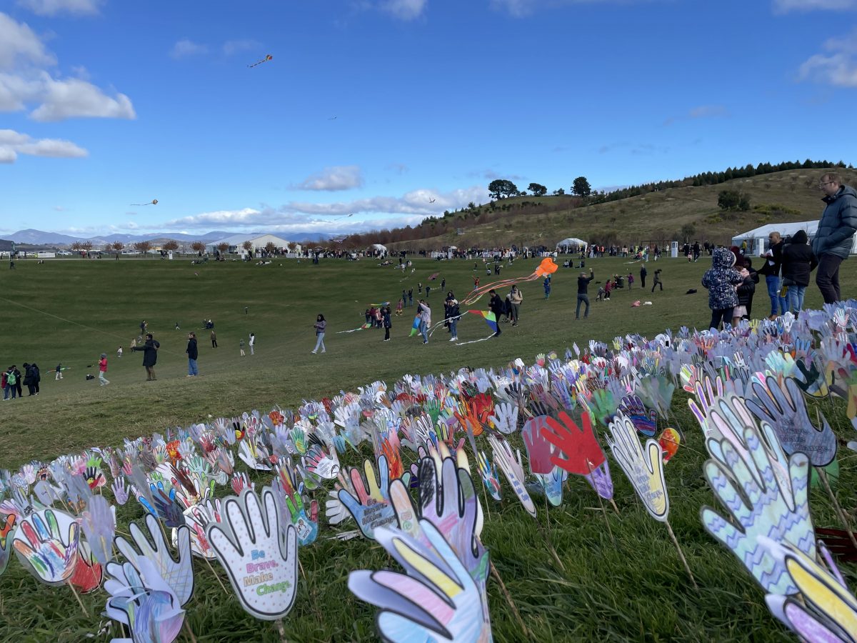 hand signs in grass