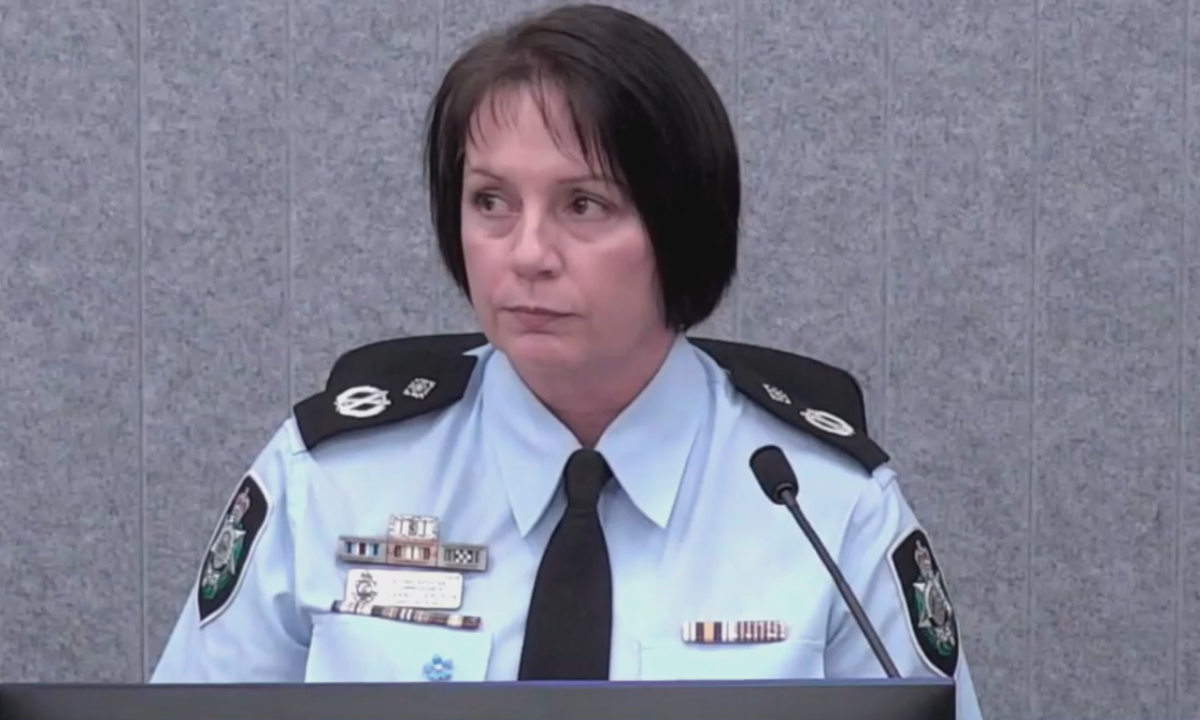 Commander Joanne Cameron at the Board of Inquiry