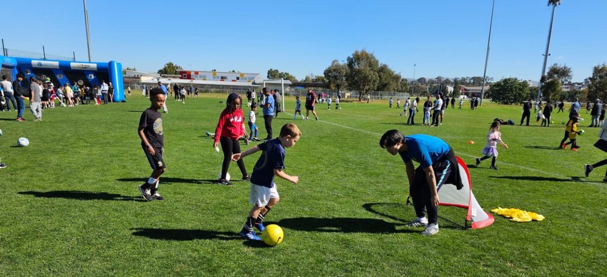 kids at soccer training