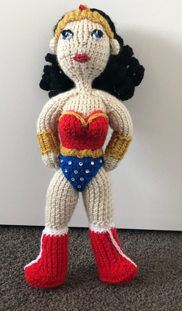 Wonder Woman in knitted form