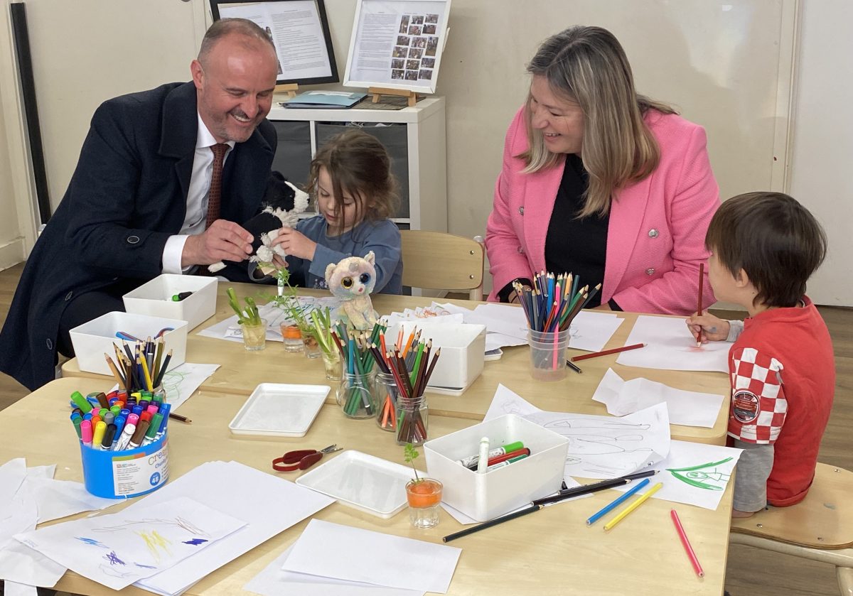 Andrew Barr and Yvette Berry with preschoolers