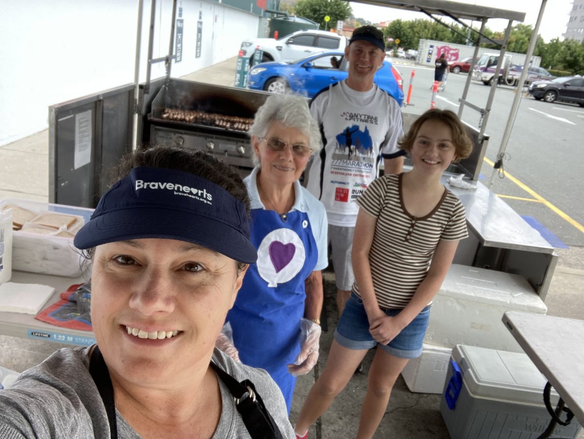 From left to right; Kirrily Sartore, her mum Jean, partner Ross Scott and daughter Jorja.