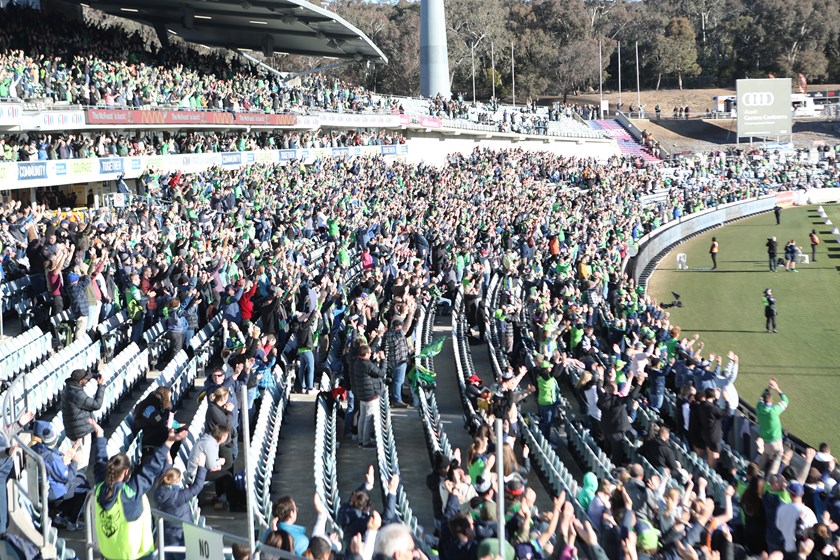 Raiders fans at Canberra Stadium