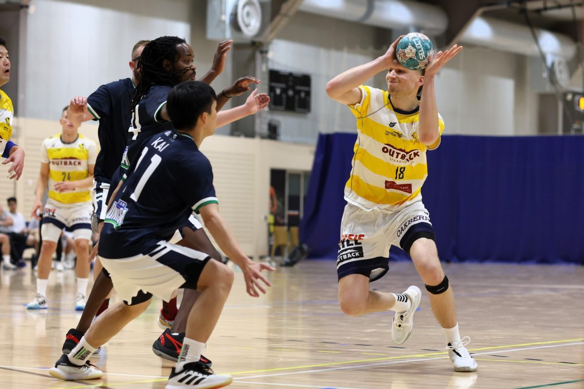 young men playing handball