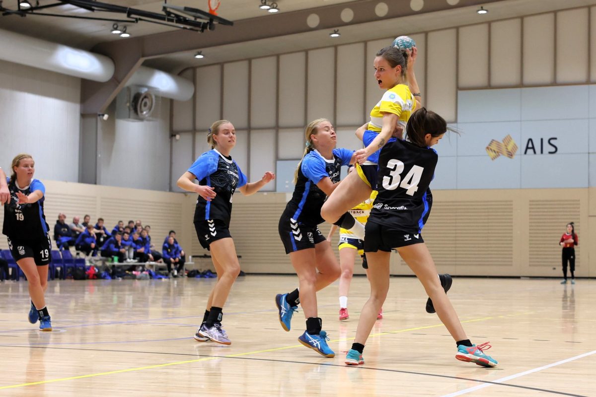 Young women playing handball