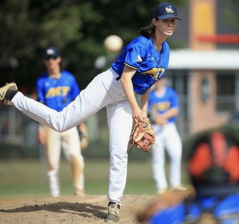 Ash Patton in her pitching role. 