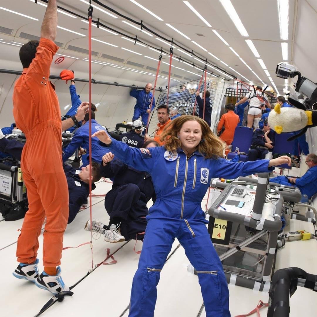 Astronauts defy gravity