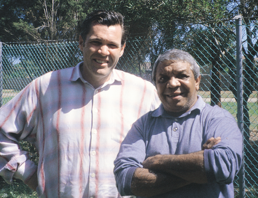 With Lionel Rose, shooting the film, Bon Beach, 1999.