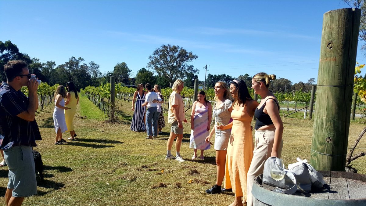 Visitors enjoy Murrumbateman Winery's grounds.